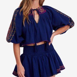 Free People Embroidered Cherry bomb set